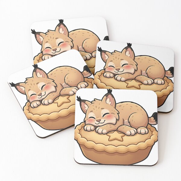 Item preview, Cute Lynx Kitten Sleeping on a Giant Mince Pie designed and sold by pumsquare.