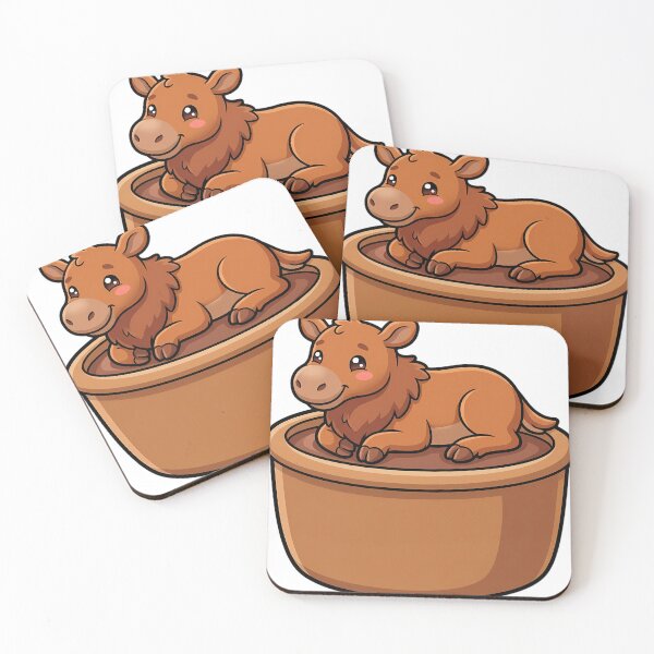 Item preview, Cute Moose Calf Resting on a Giant Cocoa Mug designed and sold by pumsquare.