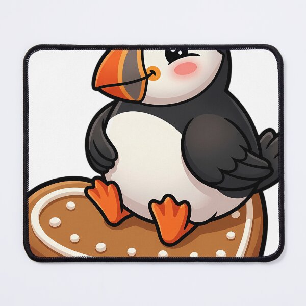 Item preview, Cute Puffin Perched on a Giant Gingerbread Heart Cookie designed and sold by pumsquare.