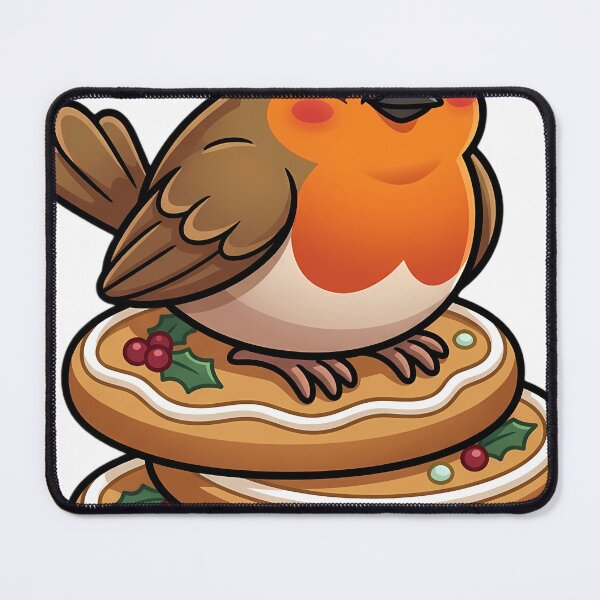 Item preview, Cute Robin Perched on a Giant Stack of Gingerbread Cookies designed and sold by pumsquare.