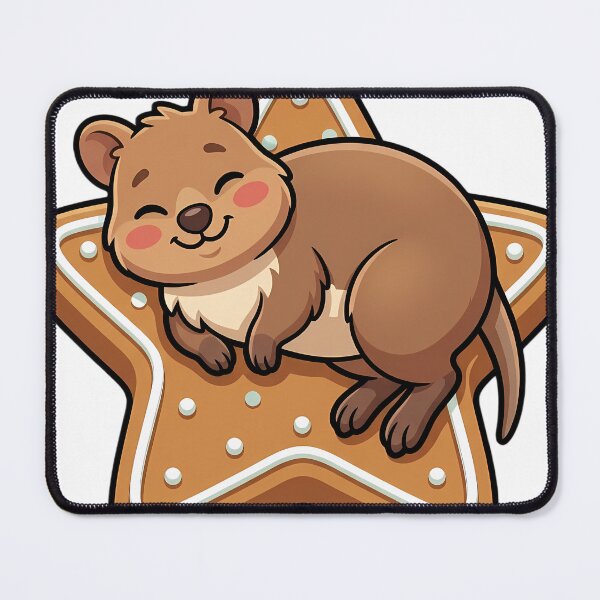 Item preview, Cute Quokka Curled on a Giant Gingerbread Star Cookie designed and sold by pumsquare.