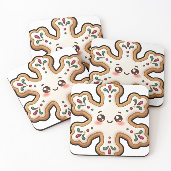 Item preview, Kawaii Snowflake Biscuit with a Sweet Happy Face — Christmas Bakery designed and sold by pumsquare.