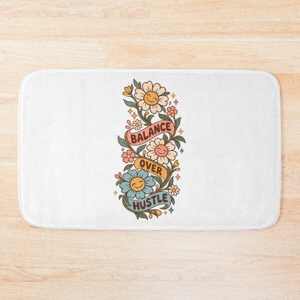 Item preview, Self Care Quote, Balance Over Hustle Floral Design designed and sold by graphic-genie.