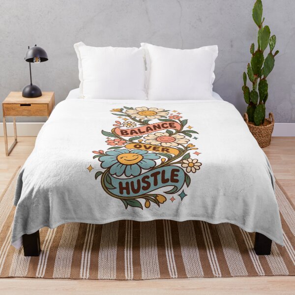 Item preview, Self Care Quote, Balance Over Hustle Floral Design designed and sold by graphic-genie.