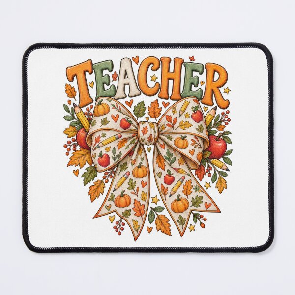 Item preview, Autumn Teacher Lettering with Floral Pumpkin Bow designed and sold by skyartdesign.