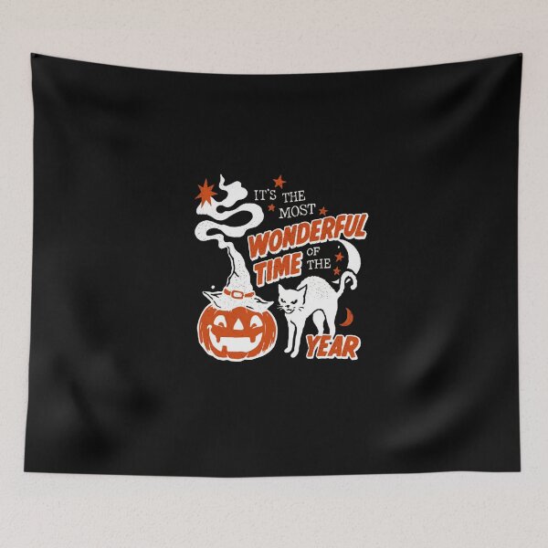 Item preview, It's The Most Wonderful Time Of The Year - Halloween Cat - Pumpkin - Witch Hat designed and sold by SMOOTHMARKET.