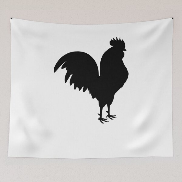 Item preview, Black Rooster Chicken Silhouette Cockerel Crowing designed and sold by LarkDesigns.