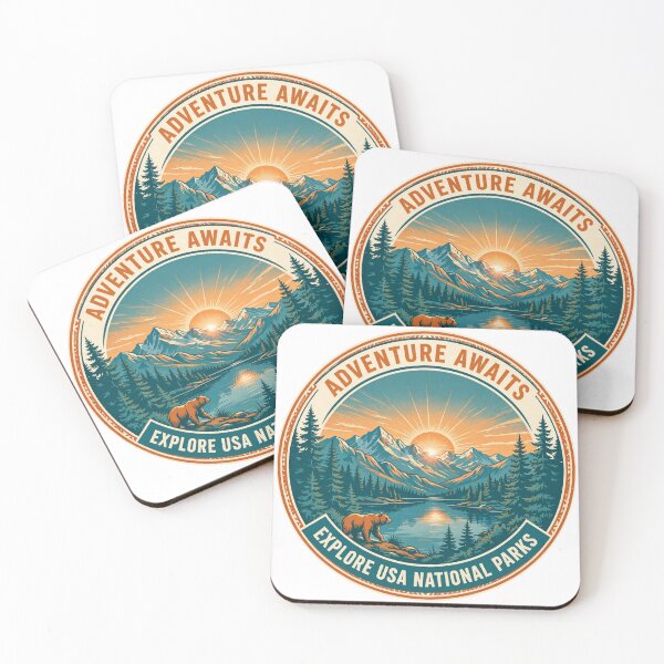 Aperçu de l'œuvre Adventure Awaits USA National Parks Vintage Travel créée et vendue par mahi1design.
