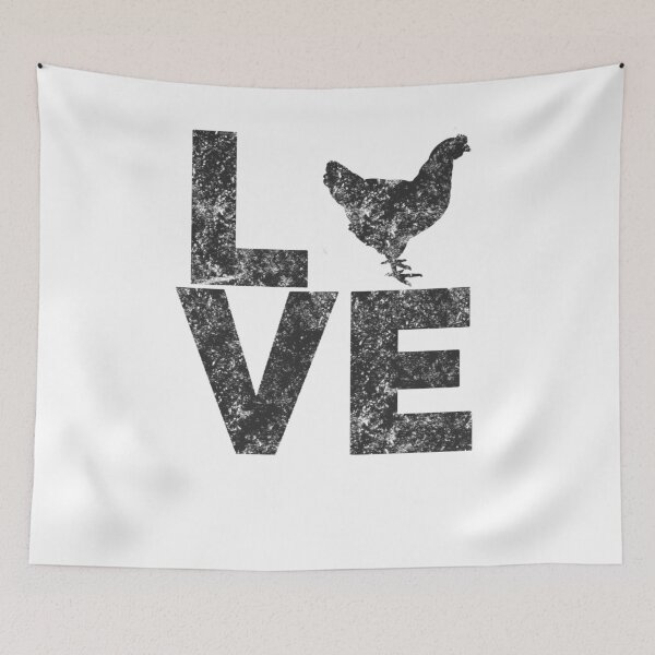 Item preview, I Love Chickens Charcoal Distressed Hen Chicken designed and sold by LarkDesigns.