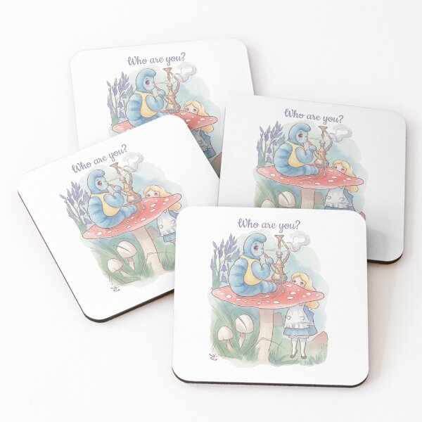Item preview, Who Are You Blue Caterpillar Alice in Wonderland Chibi Art designed and sold by ArtisticDesignsbyLinda.