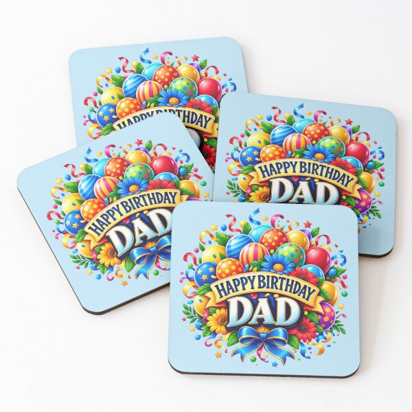 Item preview, Happy Birthday Dad - Colorful Balloon Celebration designed and sold by Myra365Art.