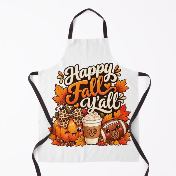 Item preview, Happy Fall Y'all Leopard Pumpkin Football and Coffee designed and sold by QuiteOrbit.