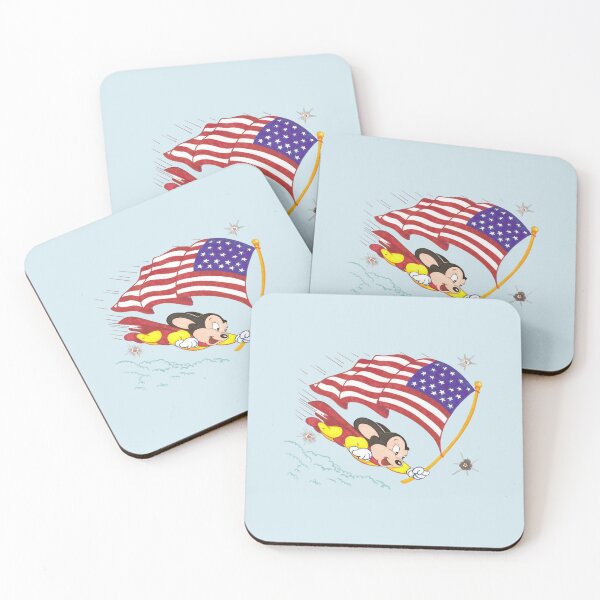 Aperçu de l'œuvre Mighty Mouse Patriotic Flying American Flag Vintage créée et vendue par Epicfunchart.