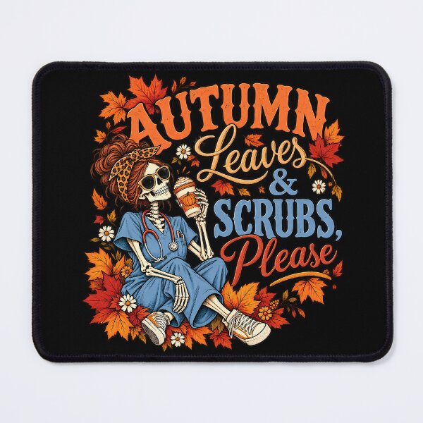 Item preview, Autumn Leaves and Scrubs Skeleton Nurse designed and sold by kyvua-artist.
