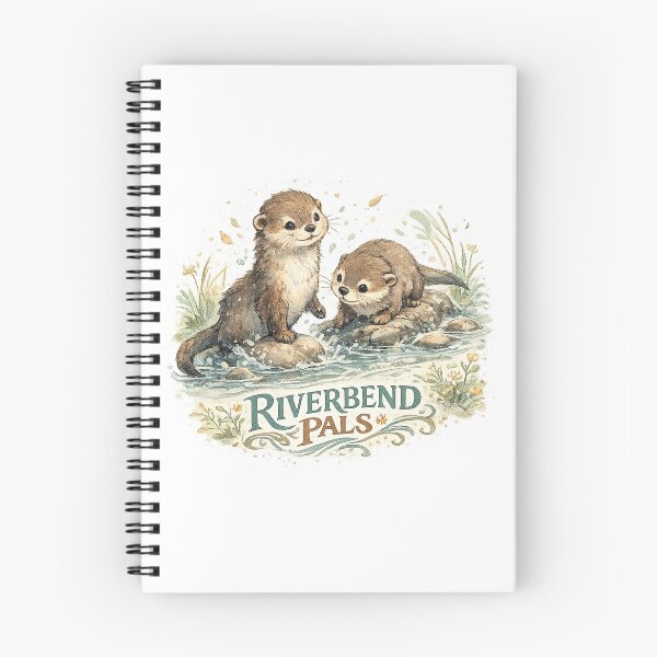 Item preview, Riverbend Pals Cute Otter Friends Woodland River Nature Design designed and sold by inkoutninja.