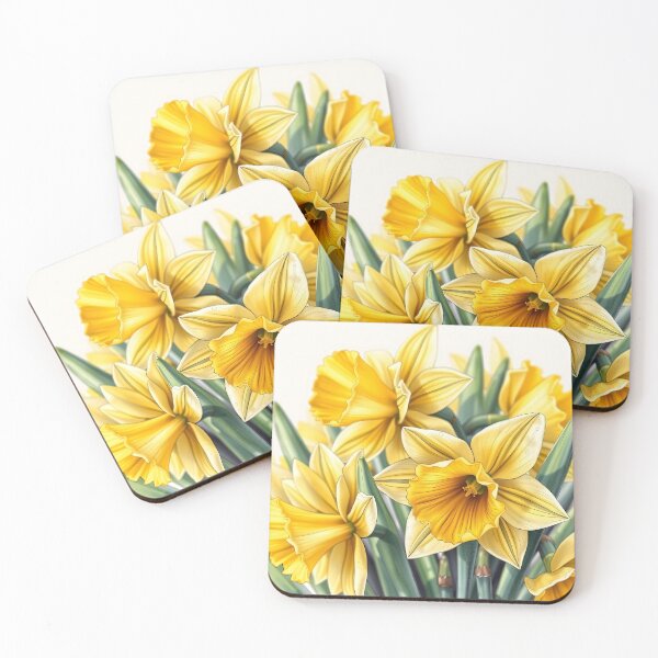 Aperçu de l'œuvre Bright Yellow Daffodils Spring Floral Watercolor Art créée et vendue par Marip1974.