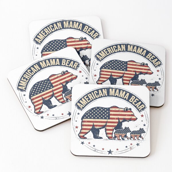 Aperçu de l'œuvre American Mama Bear Stars Stripes Mothers Day créée et vendue par mahi1design.