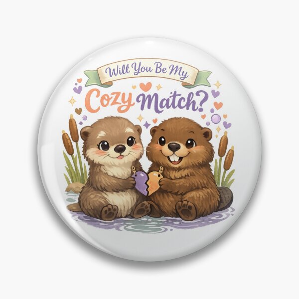 Item preview, Will You Be My Cozy Match Cute Otter Beaver Valentine Couple Design designed and sold by inkoutninja.