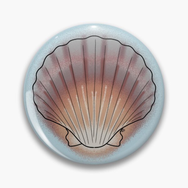 Item preview, Australian Scallop Sea Shell Line-art (Brown, Grey & Cream) designed and sold by Burnt_Pikachu.