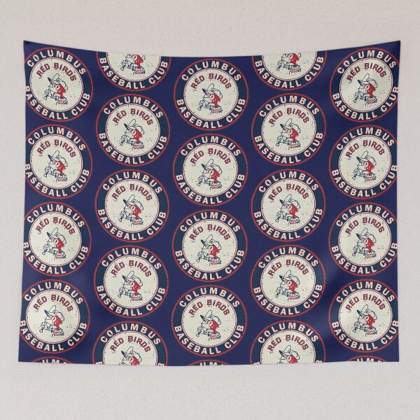 Aperçu de l'œuvre Ballon de baseball vintage des Columbus Red Birds (équipe disparue) créée et vendue par Ryan Jay Cruz.