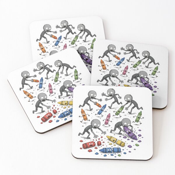 Item preview, Zombie Stick Figures Hunting Crayons Funny Art  designed and sold by THMKagutsuchi.