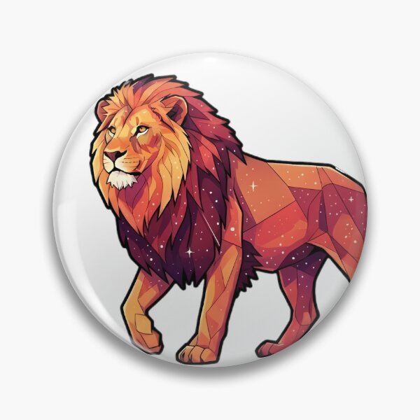 Item preview, Cosmic Lion – Low-Poly Geometric Galaxy Digital Art designed and sold by Cosmic Critters Decals.