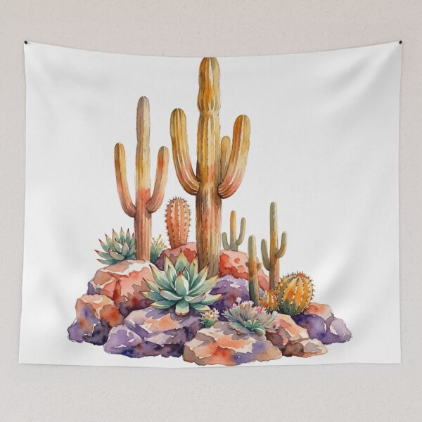 Item preview, Watercolor Desert Cactus Sticker, Boho Southwest Saguaro and Succulent Gift designed and sold by HoMya.