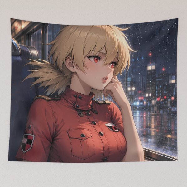 Aperçu de l'œuvre Seras Victoria Hellsing Voyage nocturne pluvieux à travers la ville créée et vendue par mildaclairmo.