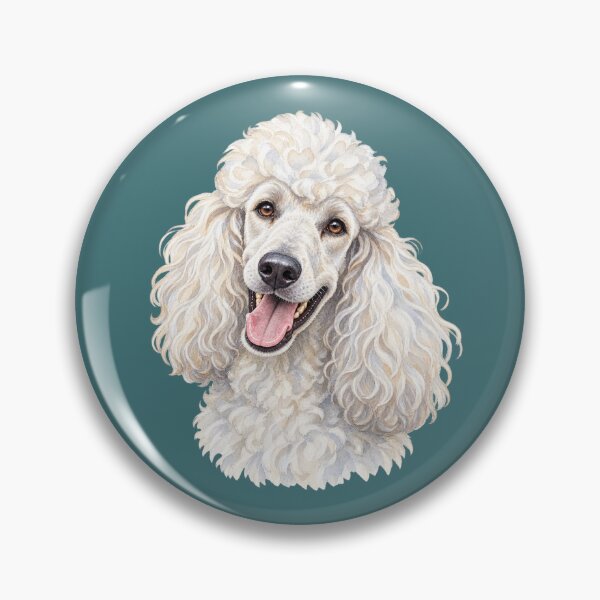 Artikelvorschau, Porträt eines weißen Standardpudels – Elegante, intelligente und anmutige Hundekunst entworfen und verkauft von Greenview-Gifts.