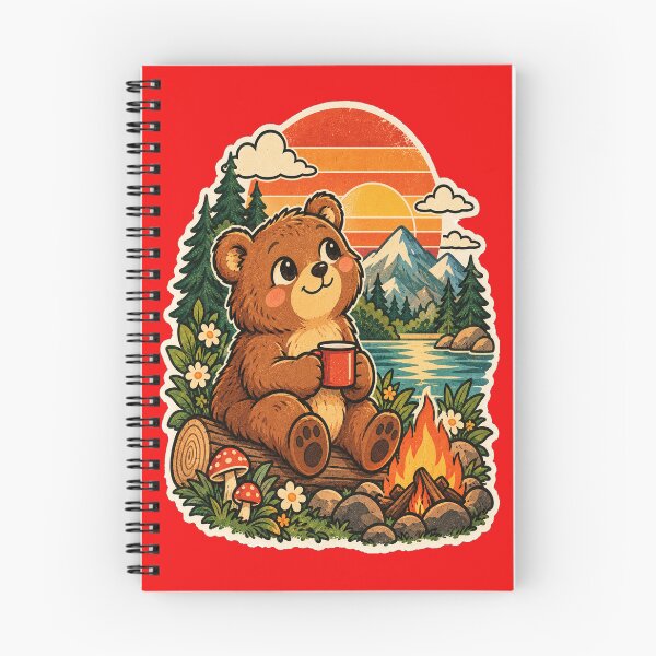 Item preview, Retro Bear Camping Vintage Cute Woodland Animal designed and sold by SHRETAM CO..