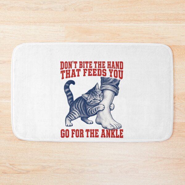Item preview, Funny Kitten Don’t Bite Hand That Feeds You Go for the Ankle Art designed and sold by elderberry.