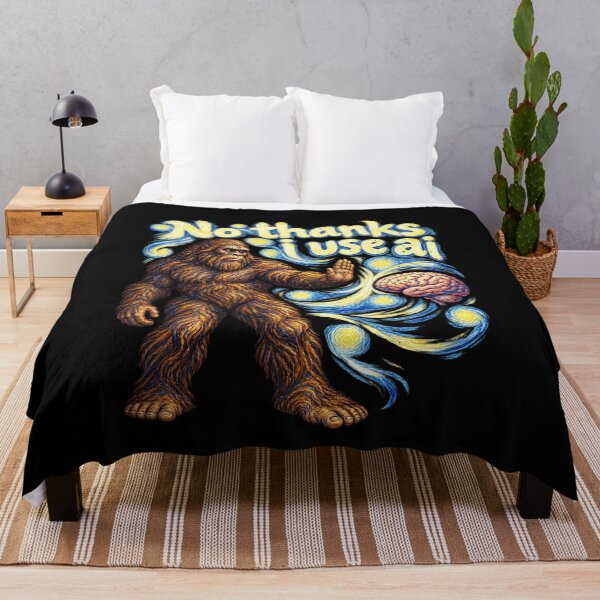Item preview, Funny Bigfoot AI Meme About Thinking designed and sold by elderberry.