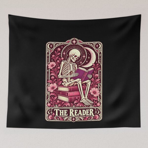 Item preview, The Reader Skeleton Tarot Card for Spooky Readers designed and sold by elderberry.
