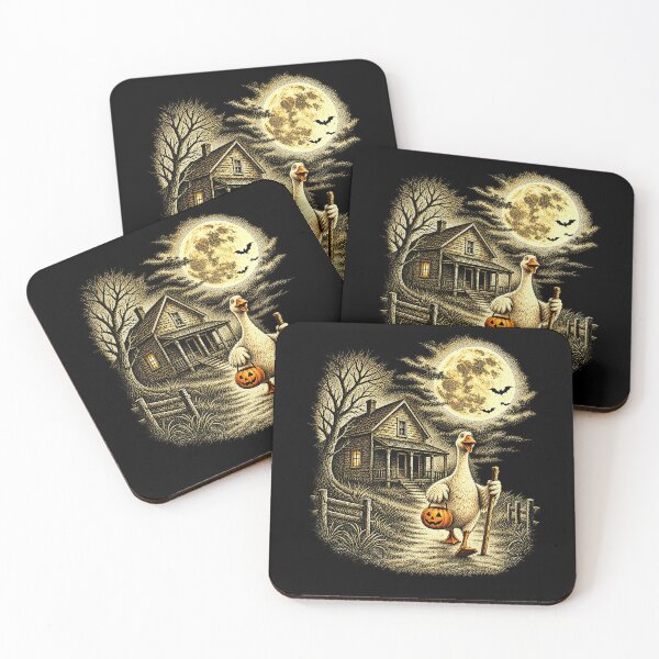 Item preview, Funny Halloween Goose With Jack-O'-Lantern Pumpkin Pail Art designed and sold by elderberry.