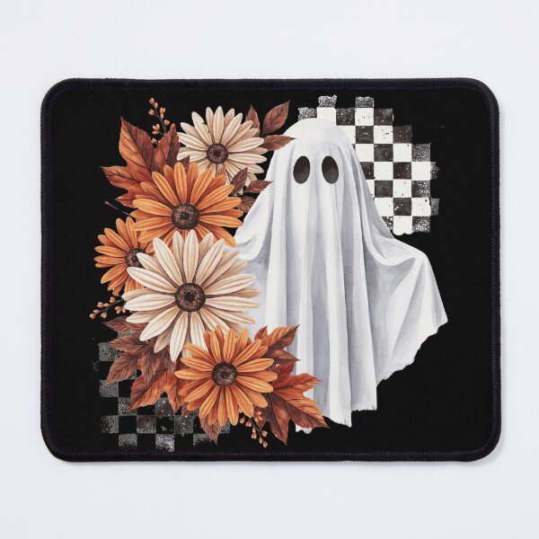 Item preview, Floral Ghost Fall Daisies Autumn Leaves Checkered Watercolor Halloween designed and sold by Zizo-DR44.