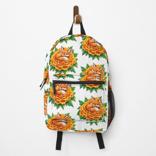 Item preview, Sleeping Fox in a Marigold Flower designed and sold by Sillytoe.