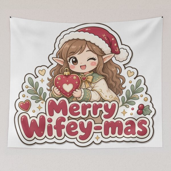 Artikelvorschau, Wife Christmas Merry Wifey-mas Gift entworfen und verkauft von Soft Merch.