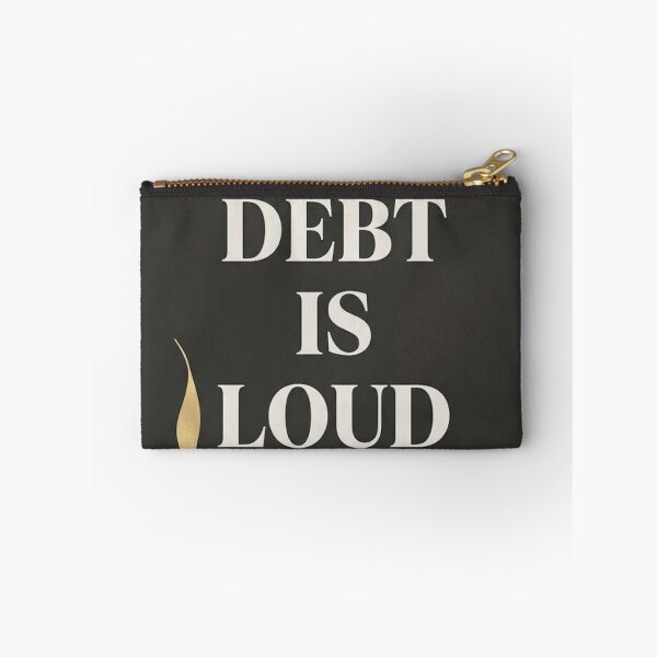 Item preview, Debt Is Loud | Gold and Charcoal Wealth Quote Print designed and sold by Zaramodo.