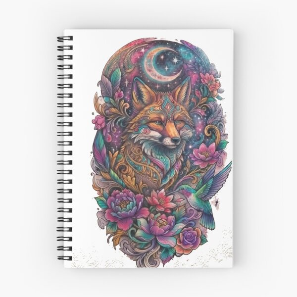 Item preview, Mystical Fox with Moon, Flowers and Hummingbird designed and sold by CecilRowell.