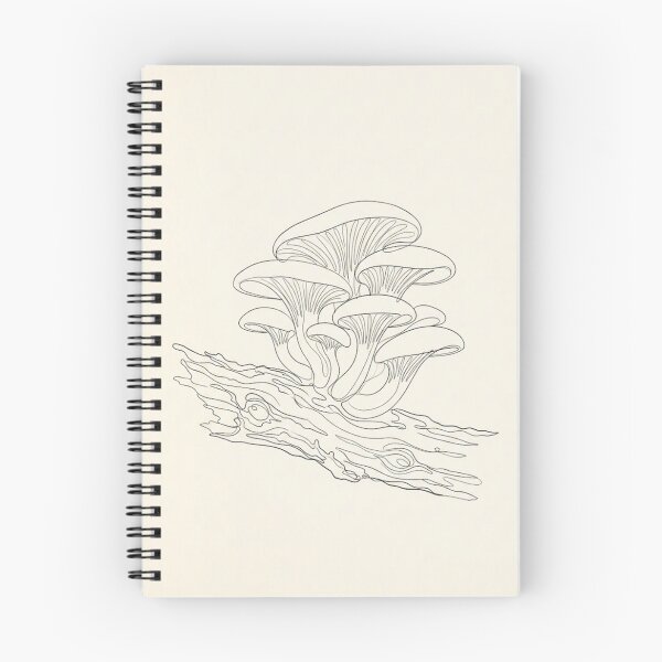 Item preview, Oyster Mushroom Cluster | Minimalist Cottagecore Line Art designed and sold by Zaramodo.