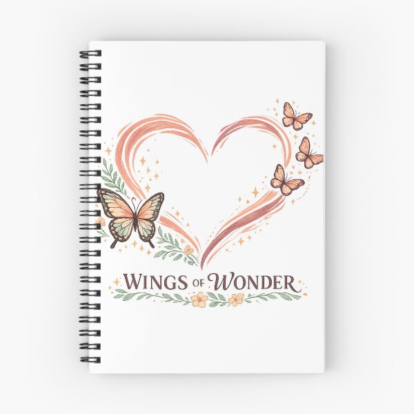 Item preview, Wings of Wonder Butterfly Heart Floral Cottagecore Nature Design designed and sold by inkoutninja.