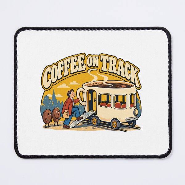 Item preview, All Aboard the Morning Coffee Tram designed and sold by Pixdot.