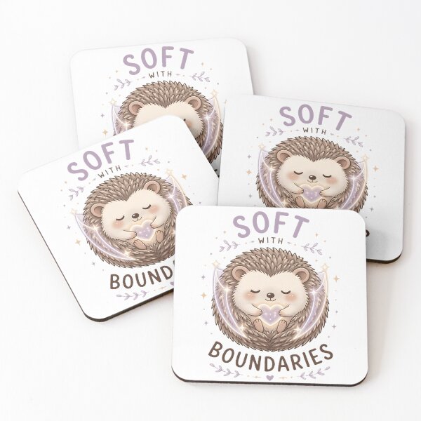 Item preview, Soft With Boundaries Cute Hedgehog Self Love Mental Health Kawaii Design designed and sold by dreamz-world.