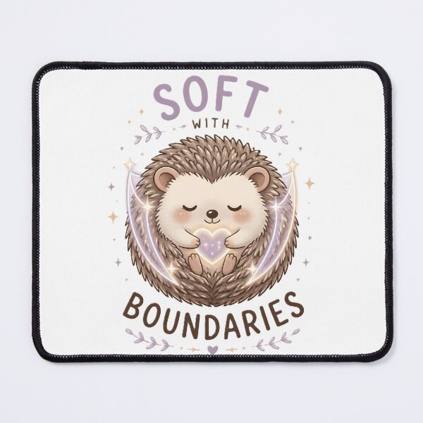 Item preview, Soft With Boundaries Cute Hedgehog Self Love Mental Health Kawaii Design designed and sold by dreamz-world.