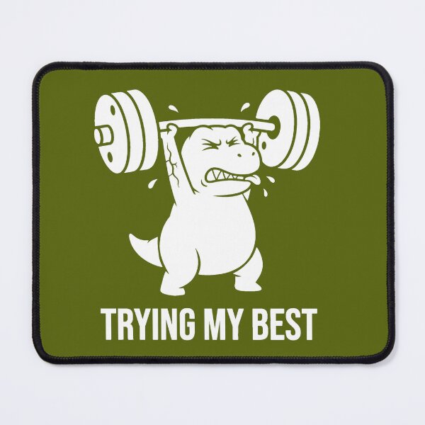 Item preview, Funny Gym T-Rex Lifting Weights Trying My Best designed and sold by CaptainSeal.