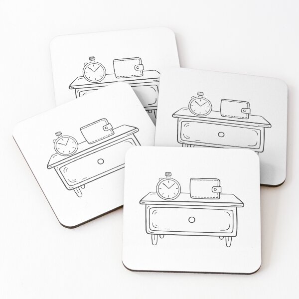Artikelvorschau, Eine Uhr neben einer Geldbörse auf einer Kommode. entworfen und verkauft von rasagamastore.