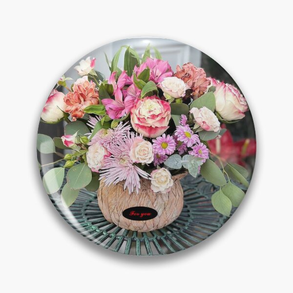 Item preview,  Vibrant Pink and Magenta Flower Bouquet in Basket designed and sold by Ingr1d-M3deea.