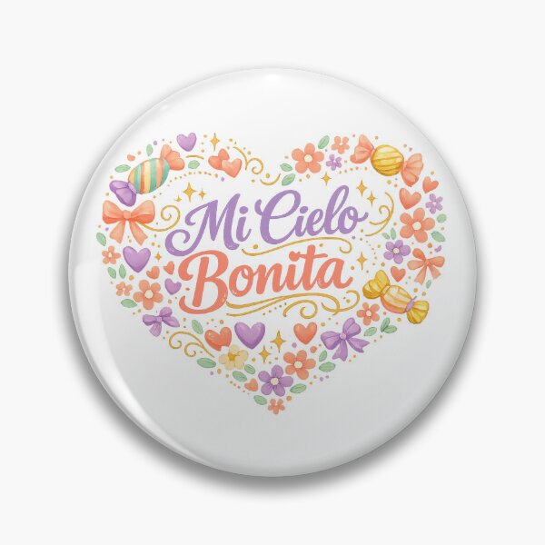 Item preview, Mi Cielo Bonita Frase romántica de amor en español Diseño de corazón floral designed and sold by inkoutninja.