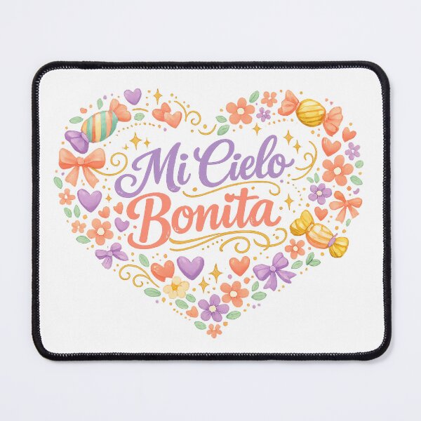Item preview, Mi Cielo Bonita Romantic Spanish Love Quote Floral Heart Design designed and sold by inkoutninja.