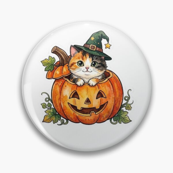 Item preview, Cute Calico Kitten Witch in Jack O’Lantern designed and sold by Jonaree Art Design.
